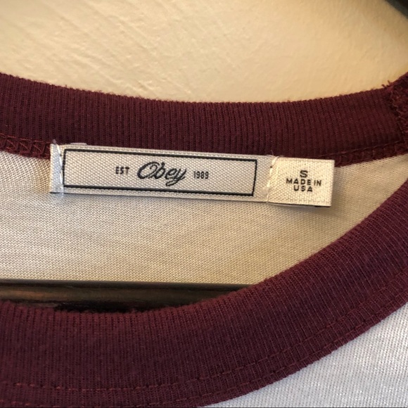 EUC OBEY 3/4 LENGTH SHIRT SIZE SMALL - Picture 3 of 4